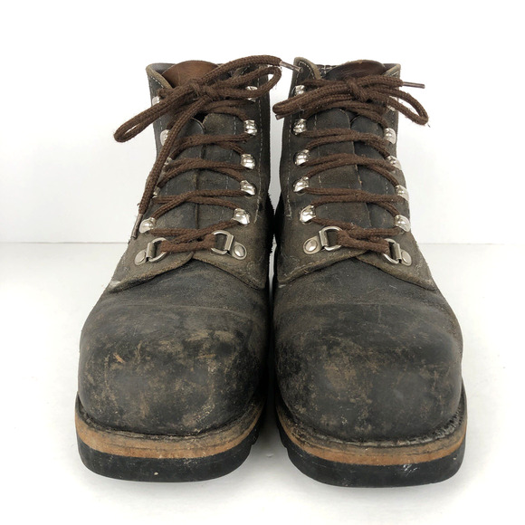 VTG AMMANN Of Switzerland Boots Sz Men's 7 Women's 9‎ Brown Leather Cowskin Lug - Picture 8 of 12